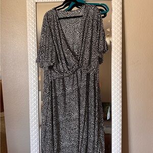 ASOS Black and White Polka Dot Midi Dress